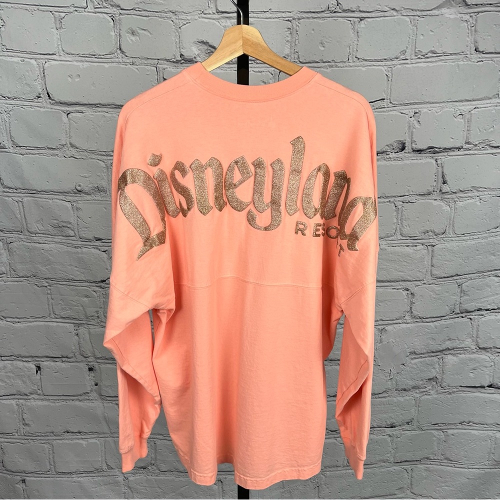 Disneyland Resort peach Spirit Jersey. Rose gold lettering. Long sleeve